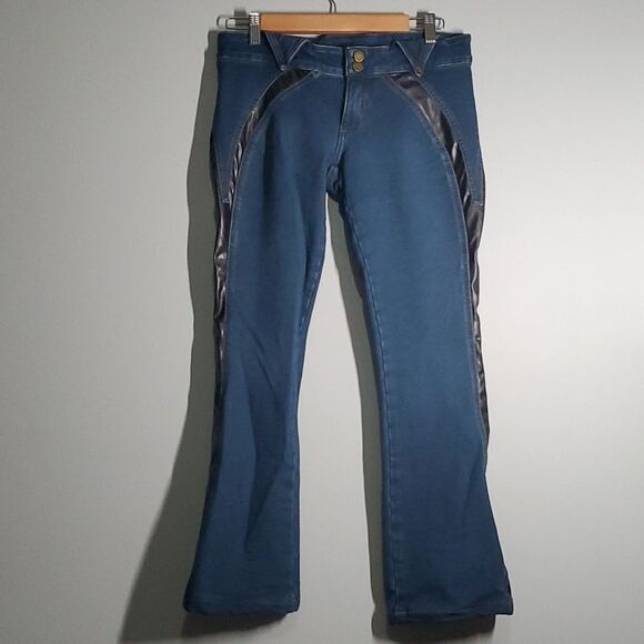 JLO by Jennifer Lopez jeans with faux leather accent junior size 7 - Picture 1 of 15